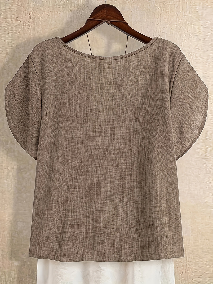 Women'S Solid Fashion Shirt for Summer - Khaki