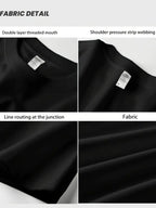 Summer Stylish Niche Printed T-Shirt, Heavyweight High Street English Letter Short Sleeve for Men, Fashionable Loose Fit Daily Short Top - Black