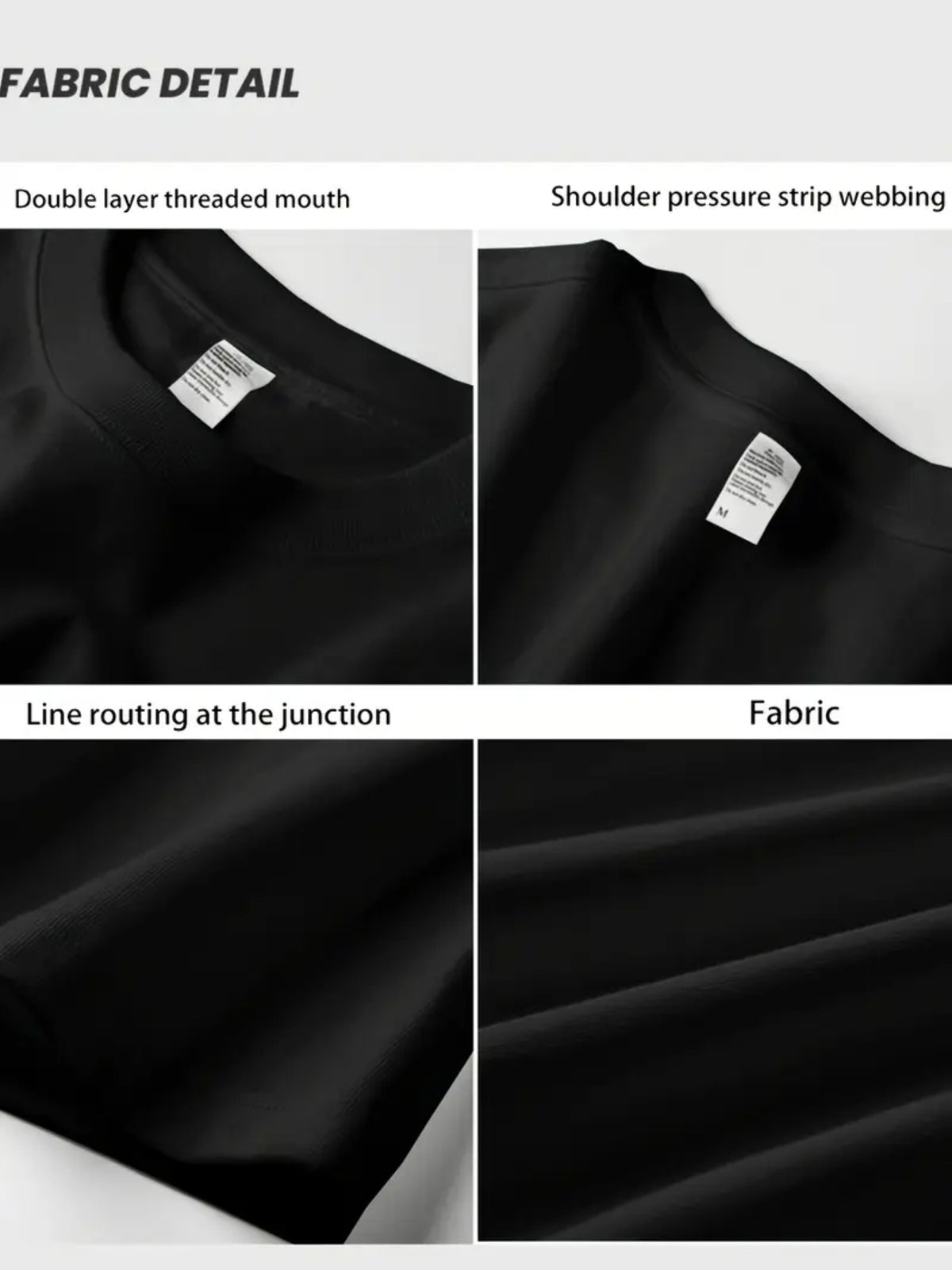 Summer Stylish Niche Printed T-Shirt, Heavyweight High Street English Letter Short Sleeve for Men, Fashionable Loose Fit Daily Short Top - Black
