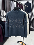 Minimalist Urban Crewneck Sweater for Portable Daily Commuting - Navy
