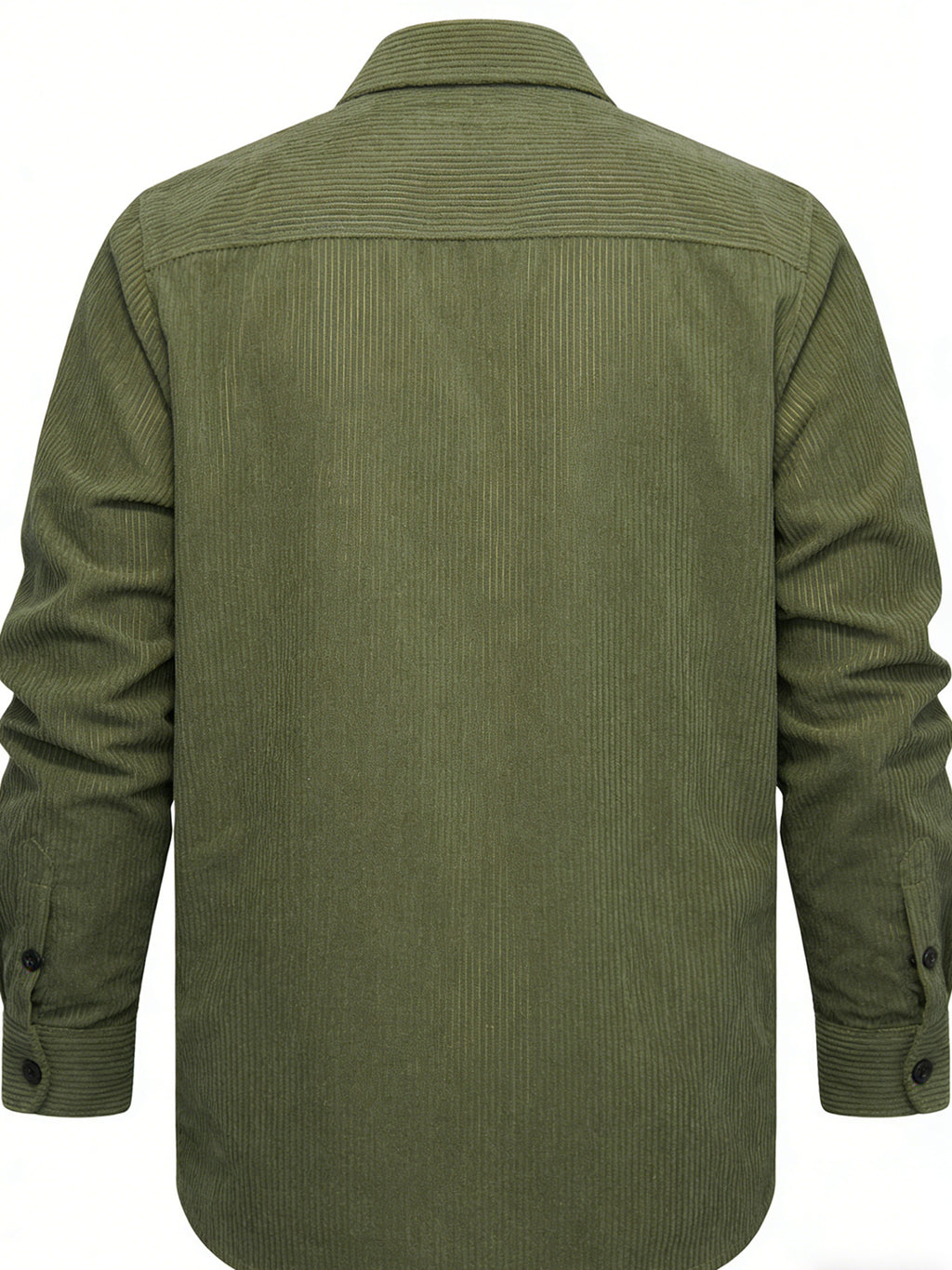 Men'S Fashion Versatile Casual Long-Sleeve Shirt, Multiple Colors Available, Pocket Design Corduroy Top Shirt Jacket - Olive Green