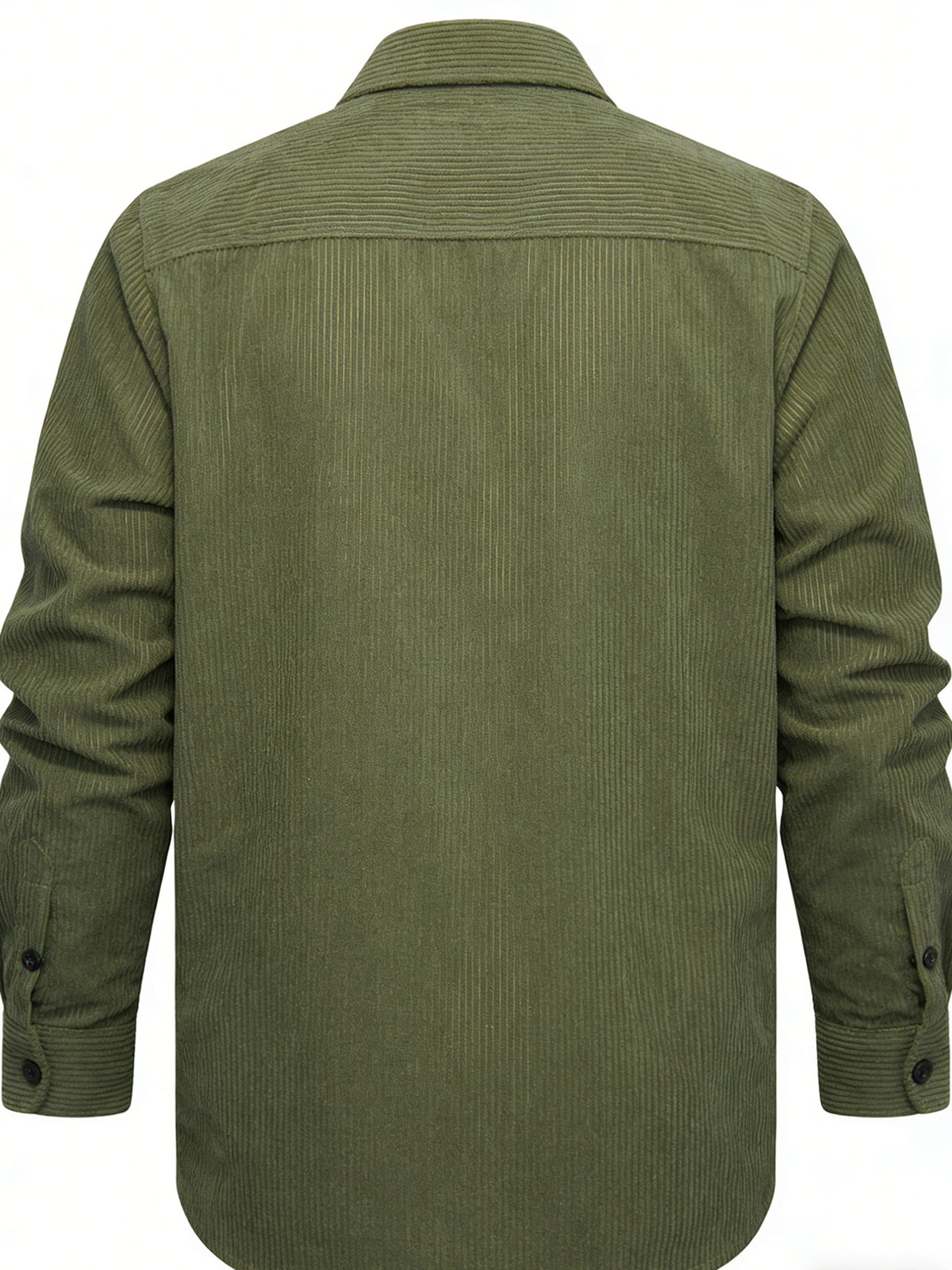 Men'S Fashion Versatile Casual Long-Sleeve Shirt, Multiple Colors Available, Pocket Design Corduroy Top Shirt Jacket - Olive Green