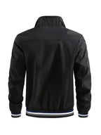 Lightweight Windproof Casual Coat with a Vintage Baseball Collar for Men, Inspired by Brooklyn, New York - Black