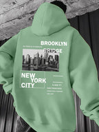 Men's Hoodie - Street Style Hoodie, Loose Fit for Daily and Formal Wear, Urban Style, Style Pattern Printed Design, Durable Material, Casual Top, Urban Lifestyle - Heavy Duty Hoodie for Winter Warmth with Velvet - Pea Green Color