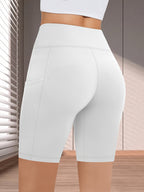 Summer Fashion High-Waist Capri Pants with Pockets - White