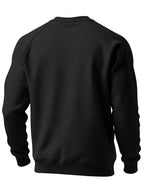 Men's New Autumn/Winter Casual Fitness Sports Thickened Crew Neck Raglan Sleeve Basic Long Sleeve Fashion Sweatshirt, 250g Brushed Fabric - Ink Black