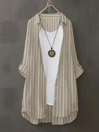 Targeted Development Women'S Long Sleeve Casual Striped Shirt, Suitable for Spring And Autumn - Multicolor