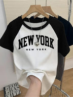 Graphic Print T-Shirt, Short Sleeve Crew Neck Casual Top for Summer & Spring, Women'S Clothing - Mixed colors