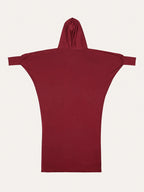 Women'S Elegant Muslim Prayer Robe, with Hood, Solid Color Batwing Long Dress, Loose Flowing Cloak-Style Dress, Suitable for Daily Wear in The Middle East, Also Ideal As an Eid Gift - Deep Red