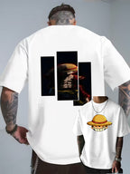 Cartoon Easy Individual Letter Creative Multi-Print Heavyweight Easy Fashion Pure Men'S Short Sleeve T-Shirt Pure New Casual Daily Fashion Loose Round Neck T-Shirt Men'S Clothing Men'S Casual Sports Shirt Men'S Casual Sports T-Shirt Men'S Casual Spo - White