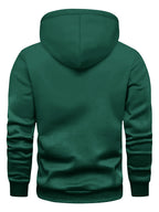 New Arrival: Men'S Hooded Sweatshirt with Geometric Print And Wrinkle-Resistant Fabric - Perfect for Casual Outings And Active Days! - Dark Green