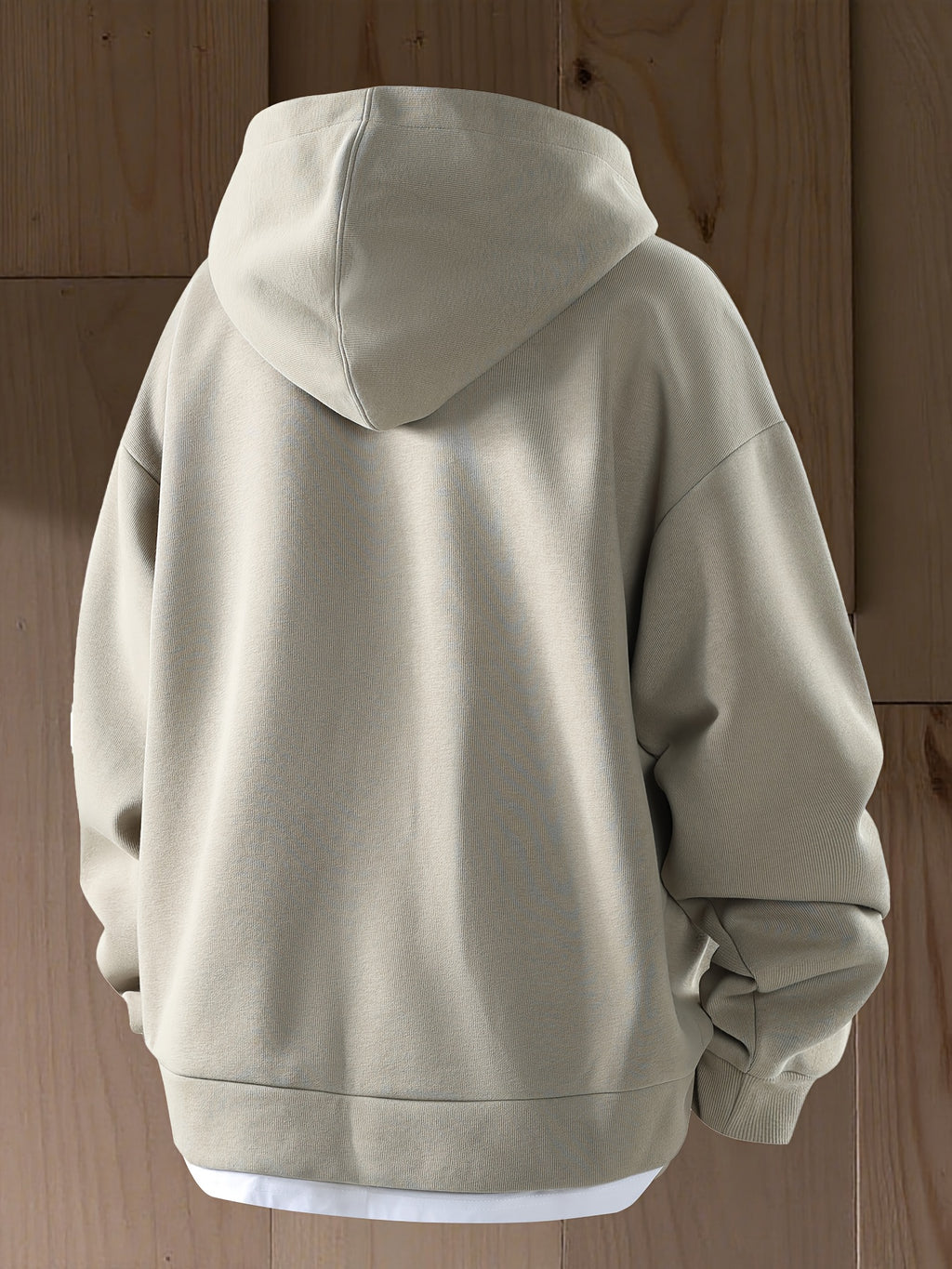 New Autumn 2-in-1 Look V-Neck Hooded Men's Sweatshirt, High-Quality Comfortable Hoodie, Heavyweight Trendy Men's Top - Gray Green