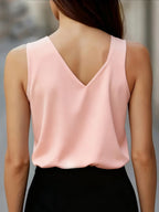 Women's Asymmetrical Spaghetti Strap Tank Top - Pink
