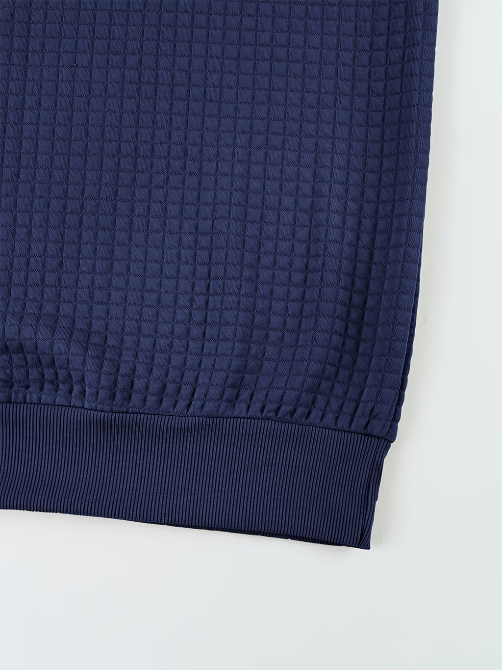 Men'S Waffle Knit T-Shirt, a Short Sleeve Crew Neck Casual Summer Top Featuring Premium Handcrafted Fashion Labeling. Made from Textured, Breathable Fabric with a Soft And Lightweight Feel, Offering a Comfortable Slim-Fit Design - Navy Color