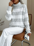 High-neck Thick Sweater for Women, Loose-fit Outerwear, Warm Faux Mink Base Layer, Women's Style 002, Autumn/winter 2023 - Grey