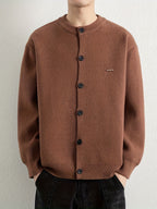 Men's Autumn Winter Trendy Versatile Warm Cardigan Sweater 25861 - Coffee Color