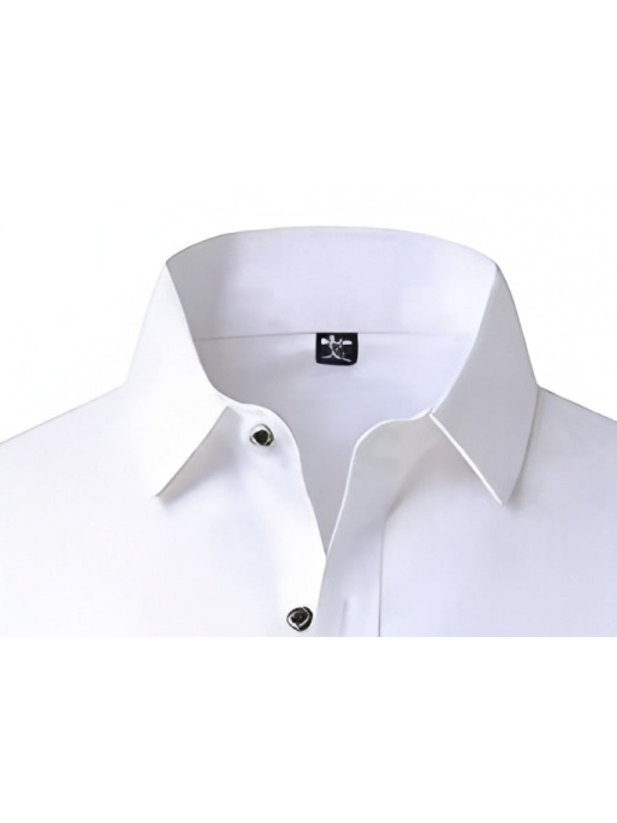 2 Men'S Spring And Autumn Fashion Long-Sleeve Printed Shirts, Casual, Breathable, High-Quality, Anti-Wrinkle Shirts, Suitable for Business And Office Wear - Light white+black