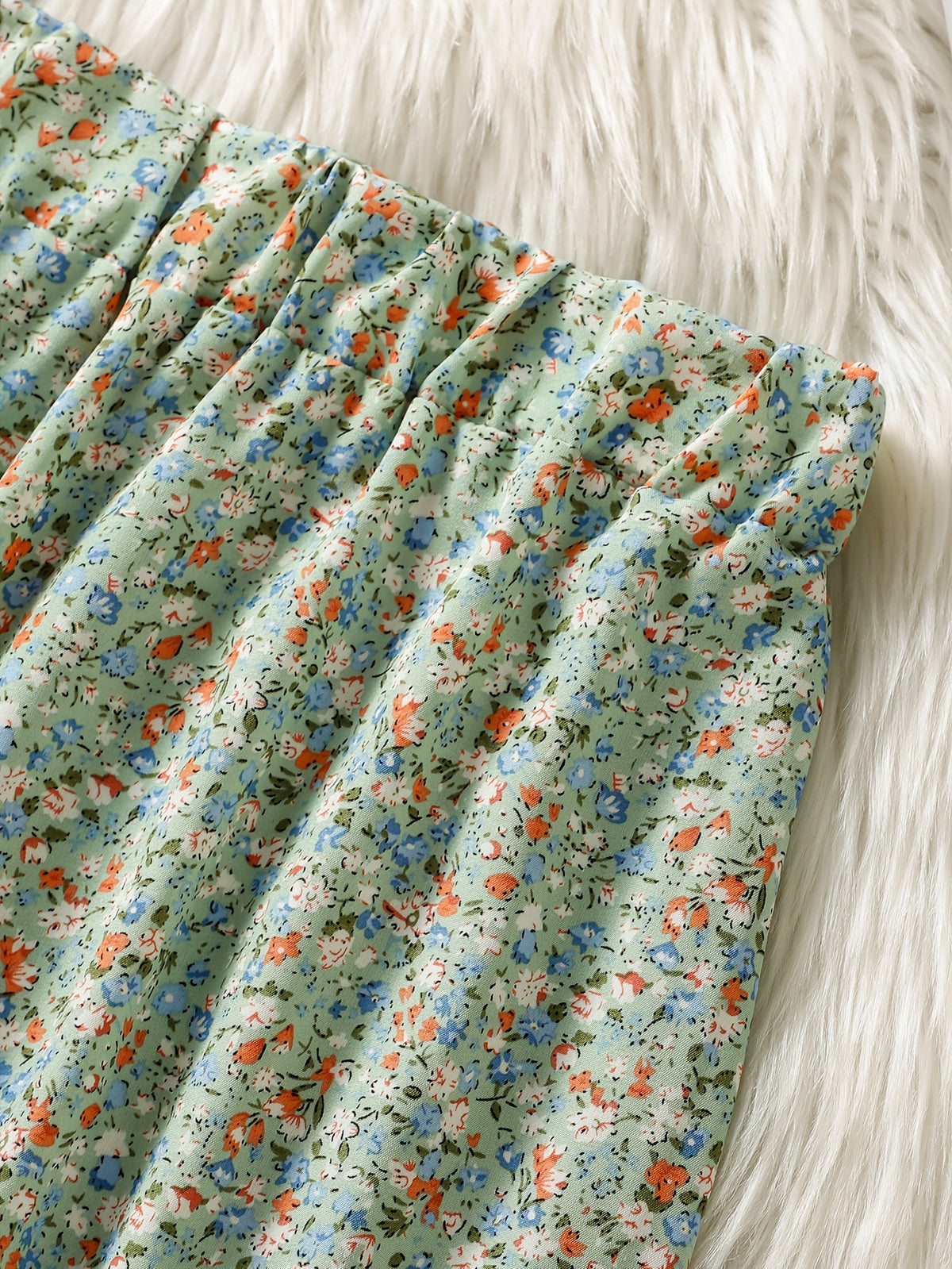 Women's High Waist Floral Maxi Skirt, A-Line Flowy Resort Skirt, French Style Elegant Dress for Spring Summer Fall - Light Green