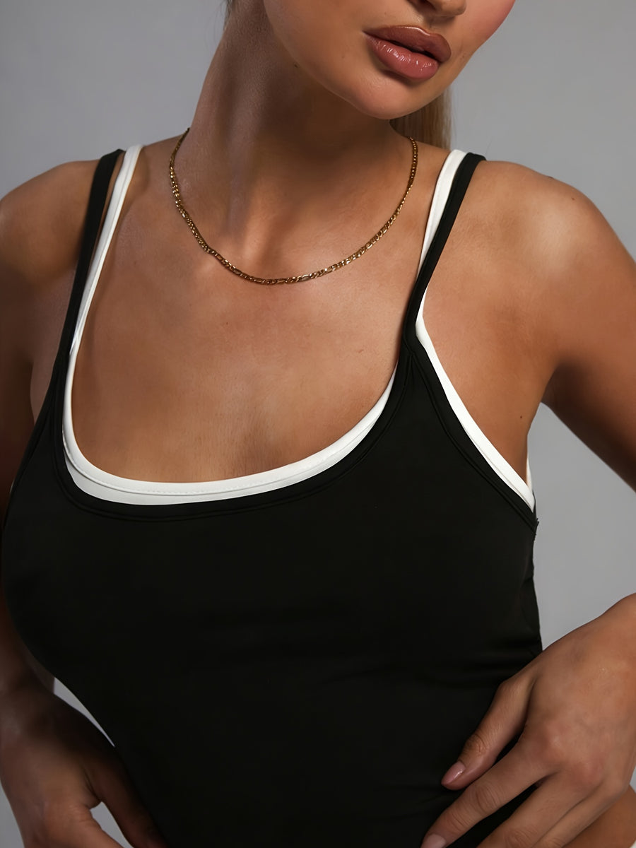 Regular Elegant Black and White Vest - Black And White Color