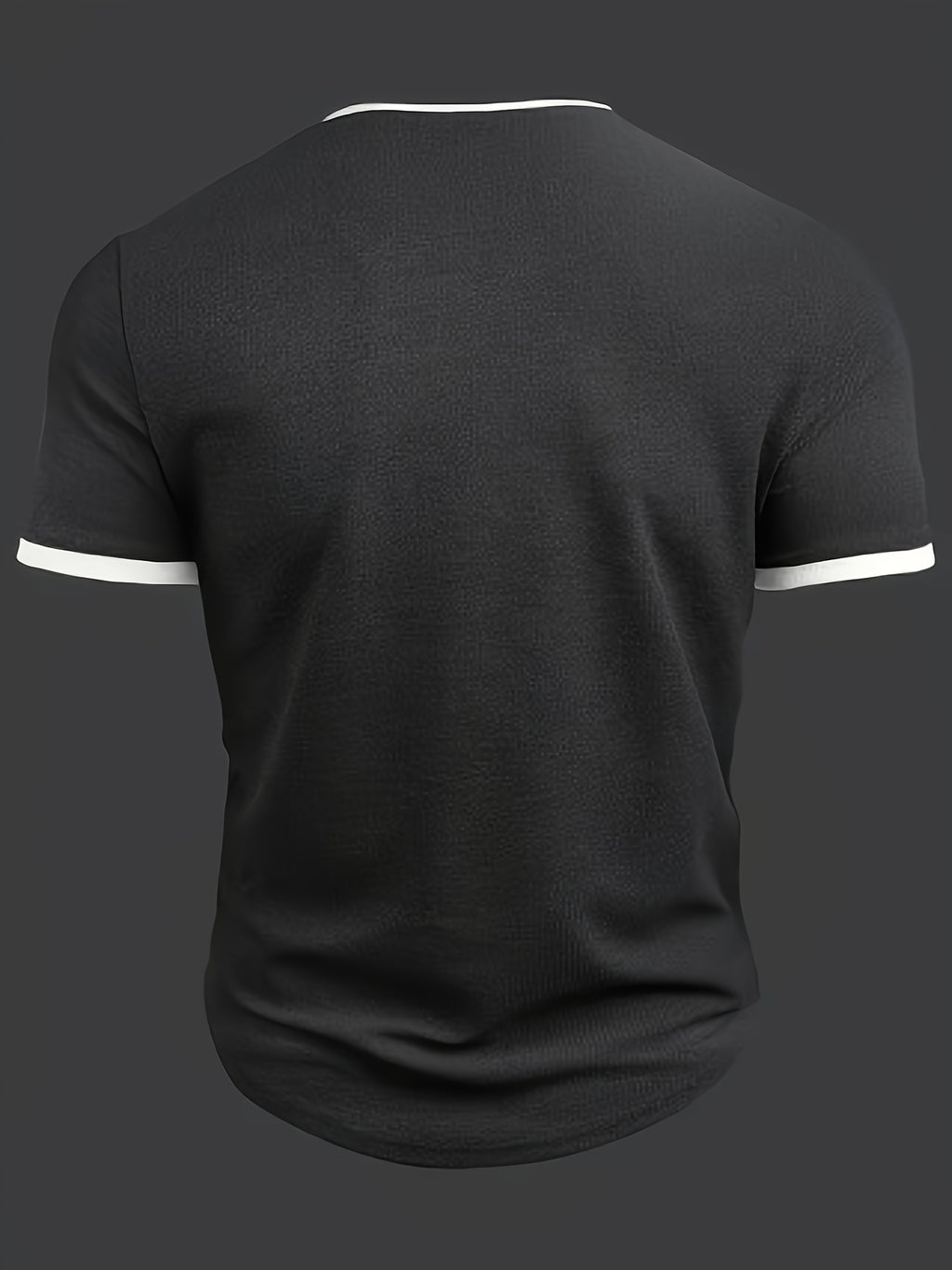 Pearson OBM Summer Men's New Solid Color Comfortable Casual Sporty Fashionable Versatile Notch Lapel Men's Apparel - Black
