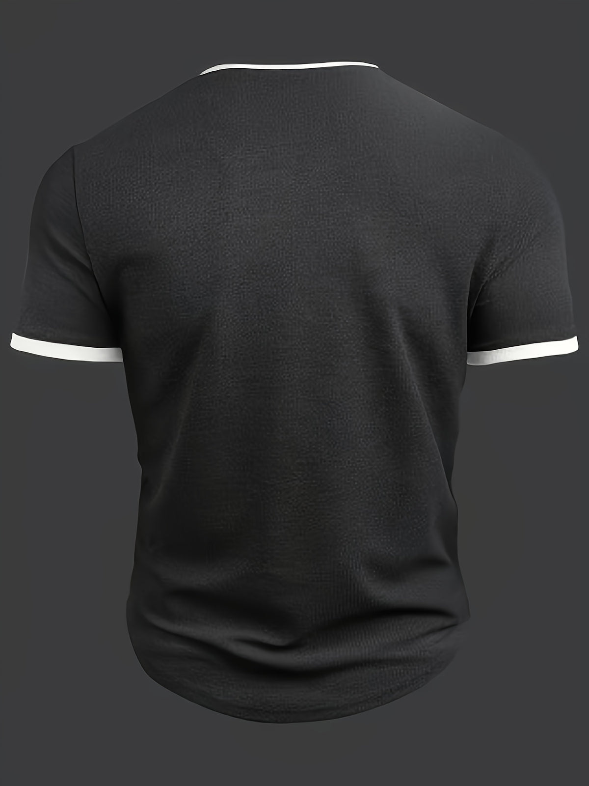 Pearson OBM Summer Men's New Solid Color Comfortable Casual Sporty Fashionable Versatile Notch Lapel Men's Apparel - Black