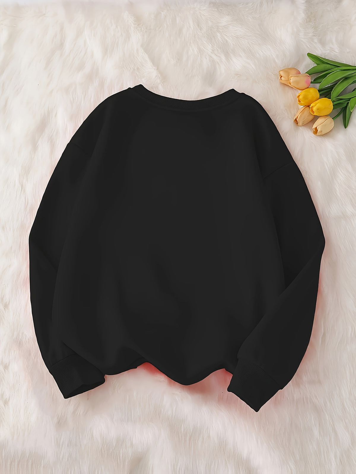 Lounge Style Minimalist Casual Fashion Small Batch Long Sleeve Top - Black