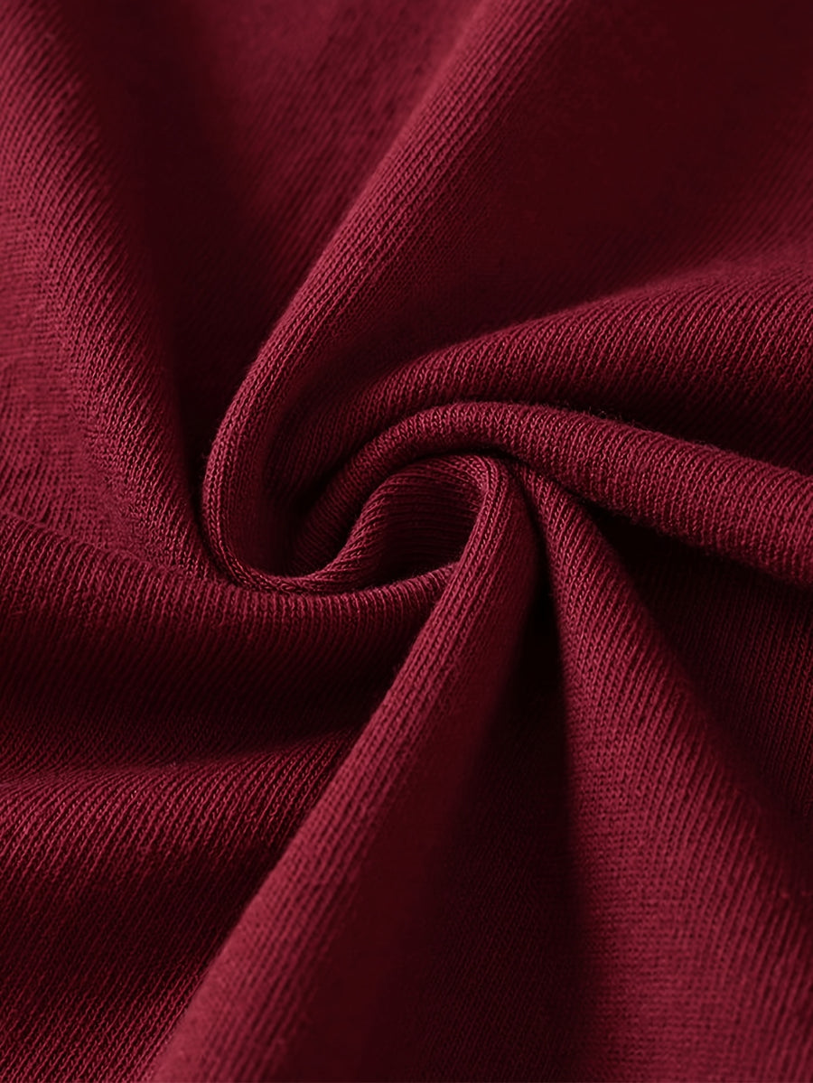 Retro Fashion Short Sleeve T-Shirt Women'S Summer Short Sleeve T-Shirt Pure Short Sleeve T-Shirt Top Design Sense Unique Loose Top Base Layer #3333 - Burgundy