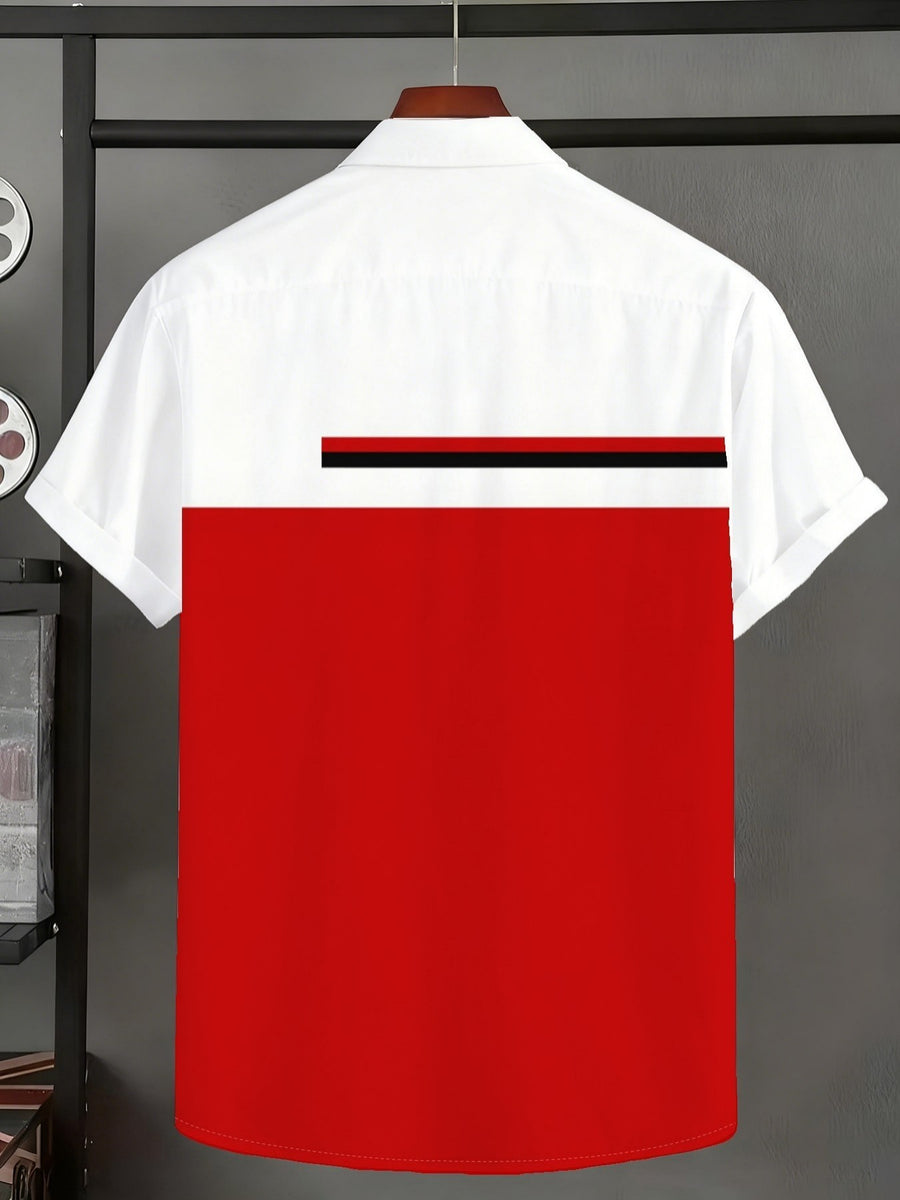 Fashionable and Minimalist Men's Shirt, 3D Printed Men's Summer New Short-Sleeve Shirt - Mixed colors