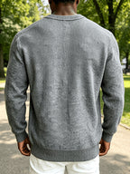 Men's Classic Button-Front Cardigan - Stretch Knit Button-Up with Solid Color, Warm Winter Outerwear Suitable for Daily, Office & Weekend Wear, Belt-Free Regular Fit for - Layering - Light Grey