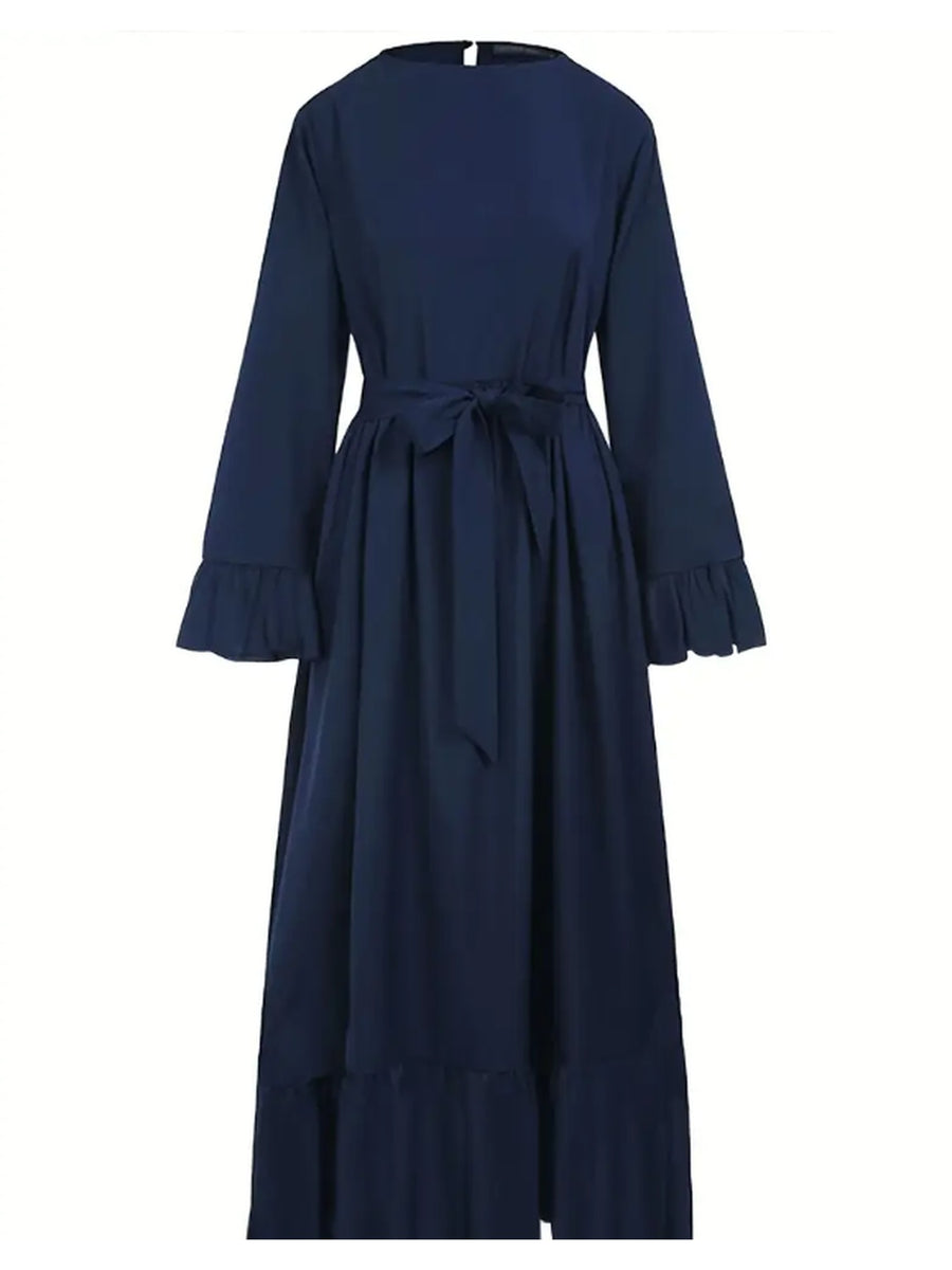 Women's Maxi Dress, Elegant and Casual All-Season Dress for Daily and Formal Occasions, Machine Washable - Blue