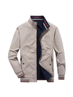 Reversible Stand-Up Collar Jacket, Spring/Autumn Casual Easy Men'S Versatile Outerwear - Off-white