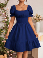 Fashionable Commuter A-Line Dress for Women - Royal Blue