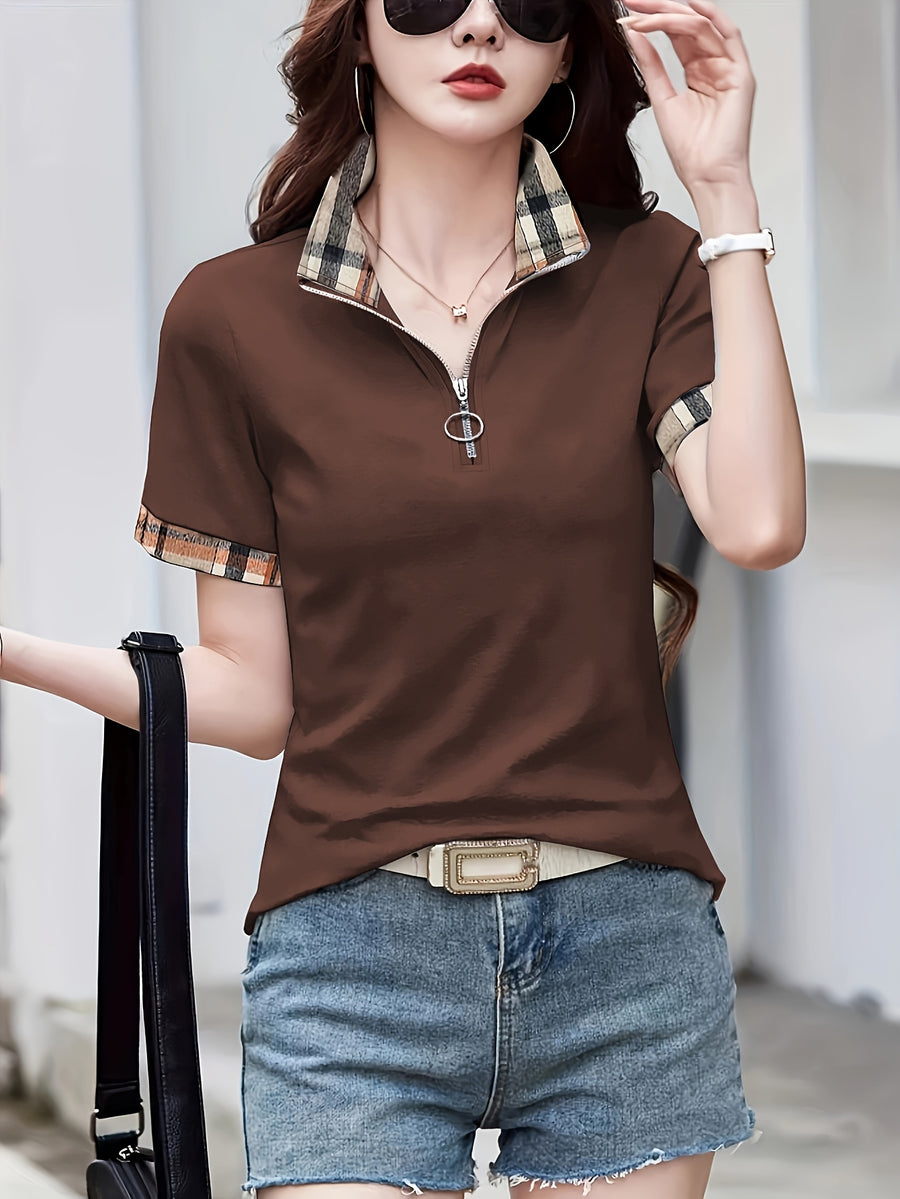 Women'S Fashion Casual Top - Coffee Brown