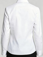 Small Floral Print, Exquisite and Elegant Versatile Top for Daily Office Wear, French-style Gentle and Soft Long-sleeve Women's Blouse for Commuting - White