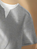 Josh Mei's Selected 2-in-1 Look Casual T-shirt - Grey