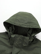 Men'S Detachable Sleeve Drawstring Hooded Multi-Pocket Utility Jacket, Reversible Wrinkle-Resistant Breathable Durable Woven Fabric, Fitted Short Length Spring Autumn City Commute Outdoor Hiking Style, Street Hiking Fishing Multi-Scene Wear - Military Green
