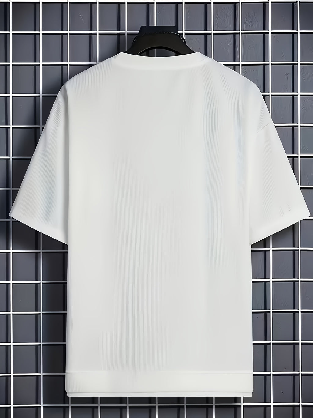 6pcs Men's Lightweight Waffle Knit Short Sleeved Round Neck T-shirt - Casual Summer Top with Contrasting Cuffs and Hem, Polyester Fiber, Suitable for Fitness and Casual Wear - Style4