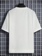 6pcs Men's Lightweight Waffle Knit Short Sleeved Round Neck T-shirt - Casual Summer Top with Contrasting Cuffs and Hem, Polyester Fiber, Suitable for Fitness and Casual Wear - Style4
