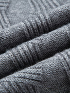 Men'S Seagull Collar Jacquard Knit Sweater, Excellent Warmth, Suitable for Autumn And Early Winter Wear. - SINBOS - Light Grey
