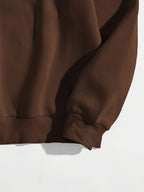 New Women'S Casual Fashion Printed Thickened Sweatshirt Set - Coffee Color