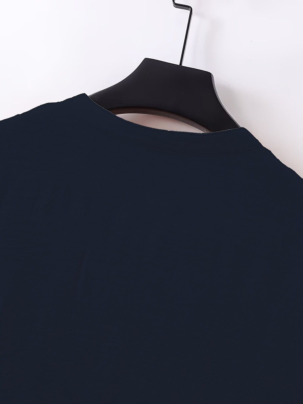 Men's Stand-Up V-Neck Half-Open Placket Linen Long-Sleeve Shirt, Solid Color Basic Style, Suitable for Beach Vacations, Daily Outings, and Casual Gatherings, Can Be Worn Alone or as an Inner Shirt - Navy Color