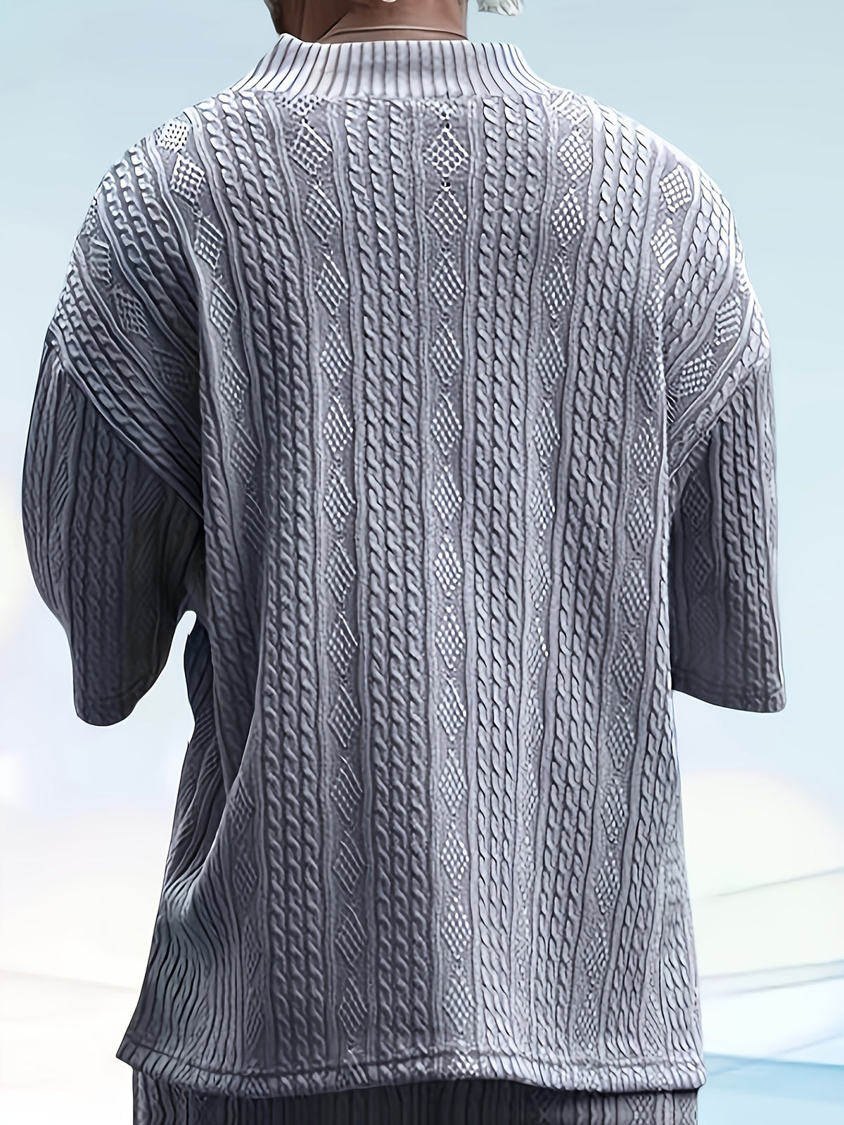 Men's Casual and Comfortable Outdoor Daily Sports Simple and Fashionable Youth High-quality Handsome American Versatile Knitted T-shirt Men's Summer Loose V-neck Sports Solid Color T-shirt Men - Light Grey