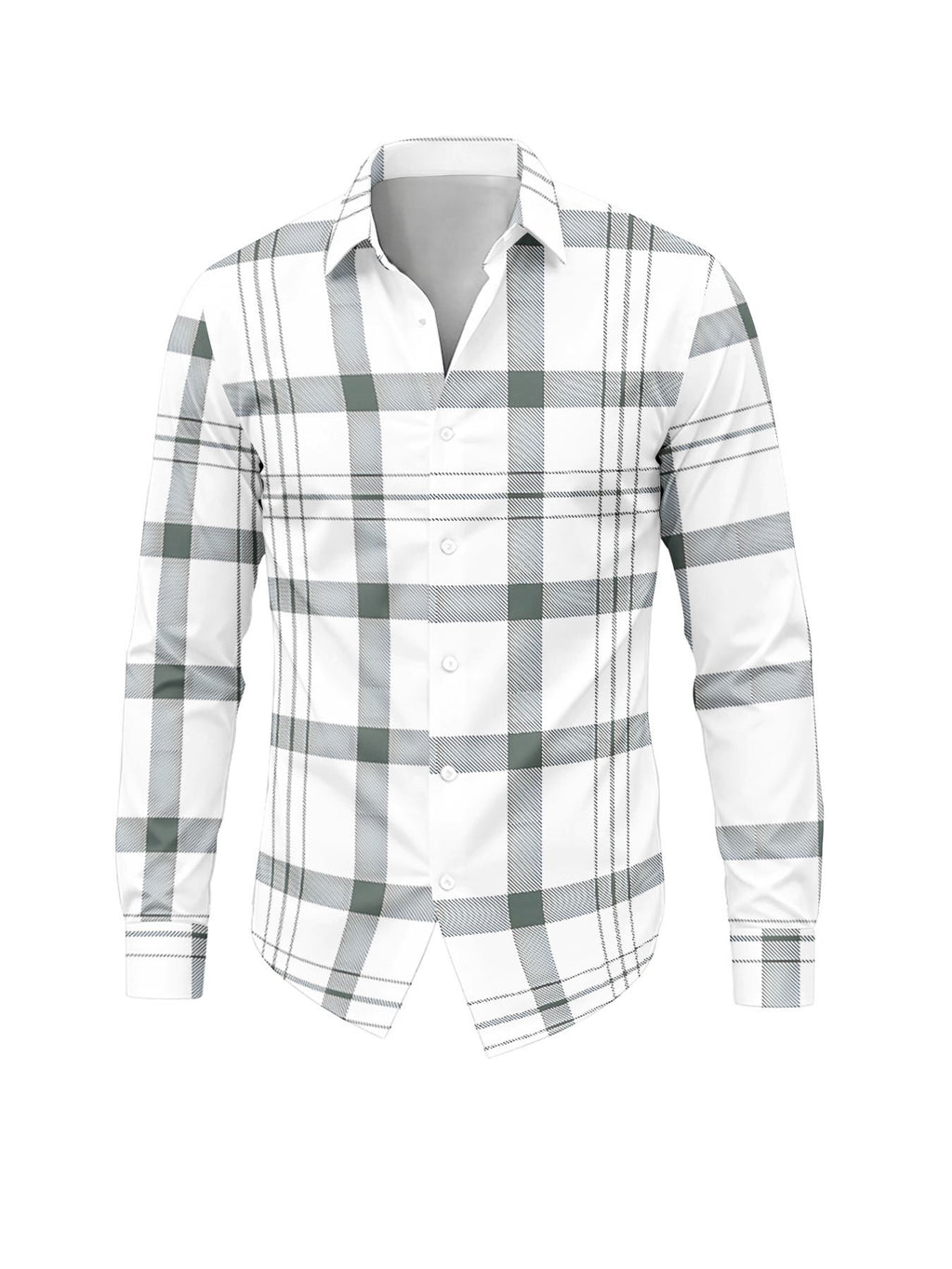 Men's Casual Fashion Long-Sleeve Top with Intersecting Line Check Print, Slim-Fit Streetwear Lapel Shirt for Daily Commuting and Outings, Surprise Birthday and Holiday Gift for Teen Boys - Mixed colors
