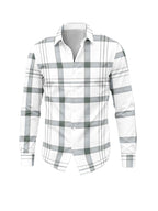 Men's Casual Fashion Long-Sleeve Top with Intersecting Line Check Print, Slim-Fit Streetwear Lapel Shirt for Daily Commuting and Outings, Surprise Birthday and Holiday Gift for Teen Boys - Mixed colors