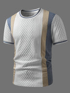 Men'S Short Sleeve T-Shirt, Men'S Textured T-Shirt, Men'S Patchwork T-Shirt, Men'S Casual T-Shirt, Suitable for Daily Commuting And Friend Gatherings, Relaxing Weekend Time, It'S an Ideal Gift for Boyfriend Or Husband, Shirt on INS - White