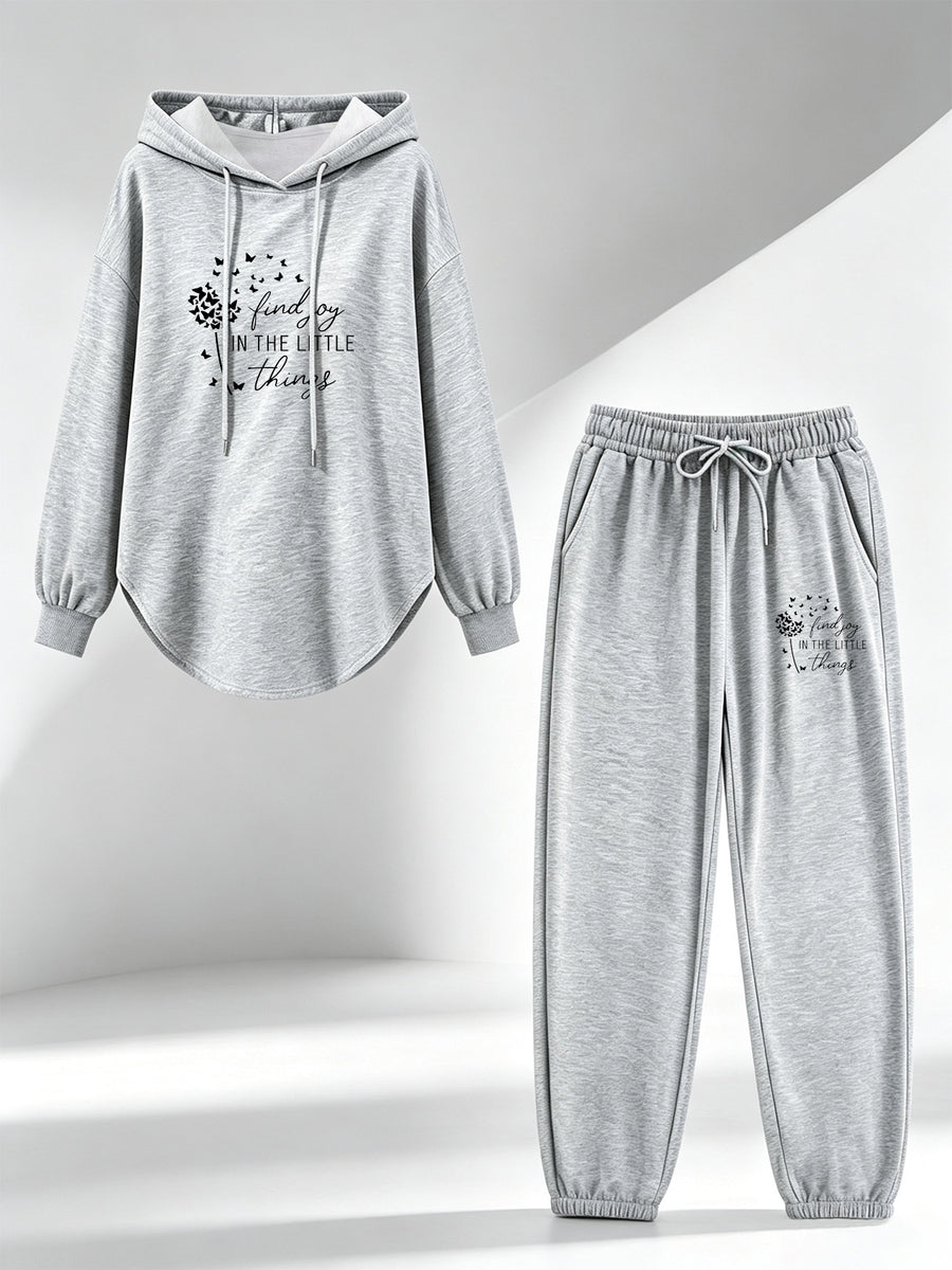Women's Casual Long Sleeve Drawstring Hoodie And Elastic Waist Jogger Pants Set - Comfortable 2pcs Pullover Sweat Suit, Soft Loungewear, Relaxed Fit Activewear - Perfect for Yoga, Running, Gym Workout, Daily Wear, Traveling, Fitness, And Outdo - Light Grey