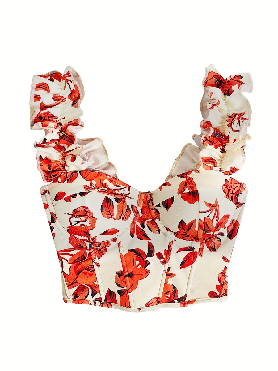 New Sexy Party Hot Backless Embroidered Top Patchwork Button-European Women'S Fashion Camisole Small Vest - Orange