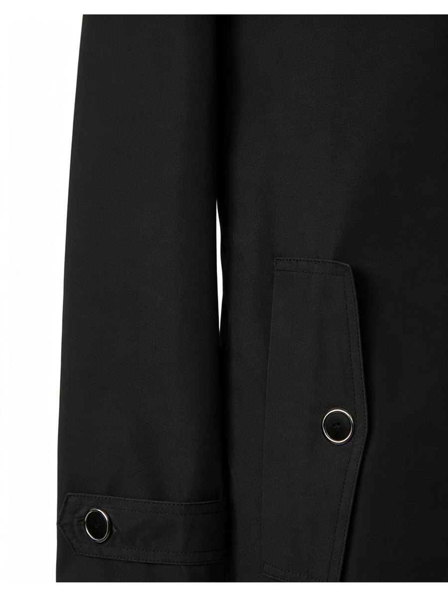 Men'S New Spring/Autumn Season Western Mature Stable Men'S Commute Fashion Trendy Meeting Solid Color Casual Durable Wear-Resistant Design Style Trench Coat Versatile Top Texture - Black