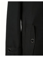 Men'S New Spring/Autumn Season Western Mature Stable Men'S Commute Fashion Trendy Meeting Solid Color Casual Durable Wear-Resistant Design Style Trench Coat Versatile Top Texture - Black