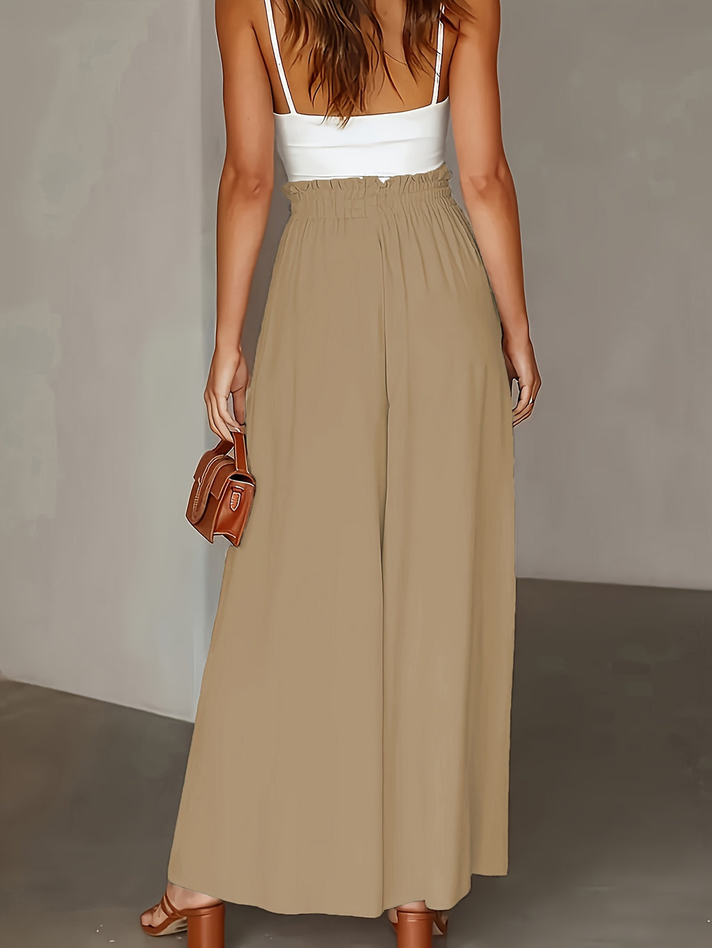 Spring/Summer New Fashion Elegant Loose High-Waist Women'S Wide-Leg Pants - 【Light Yellow】